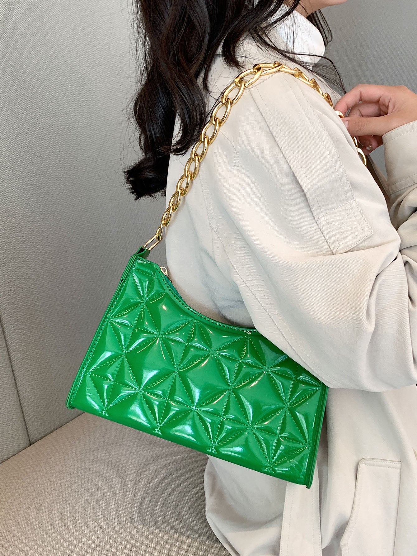 Quilted Detail Chain Bag